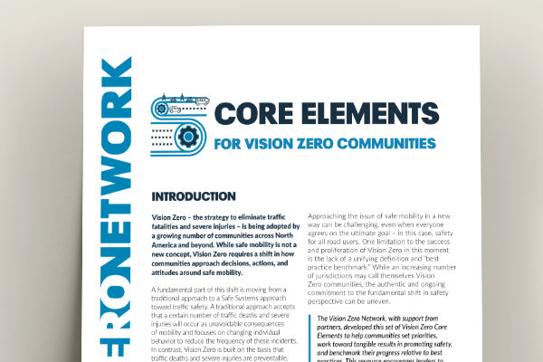 Core Elements for Vision Zero Communities