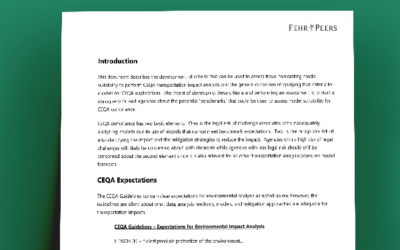 Model Assessment Criteria for CEQA