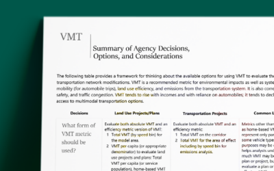 VMT Agency Decision Matrix