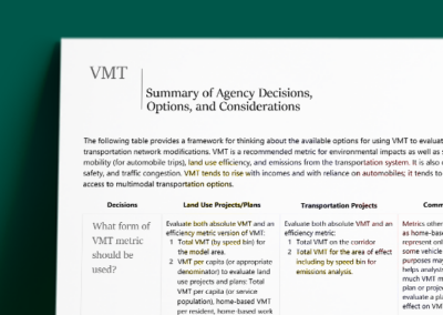 VMT Agency Decision Matrix
