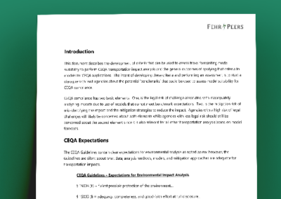 Travel Forecasting Model Suitability for Environmental Impact Analysis