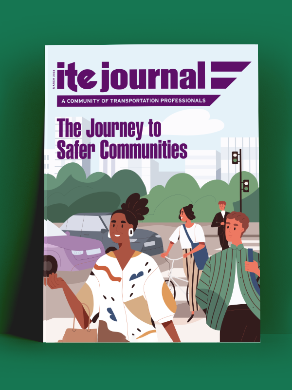 Cover image for ITE Journal, The Journey to Safer Communities issue.