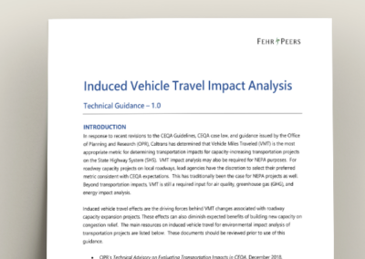 FP Induced Vehicle Travel Analysis Technical Guidance