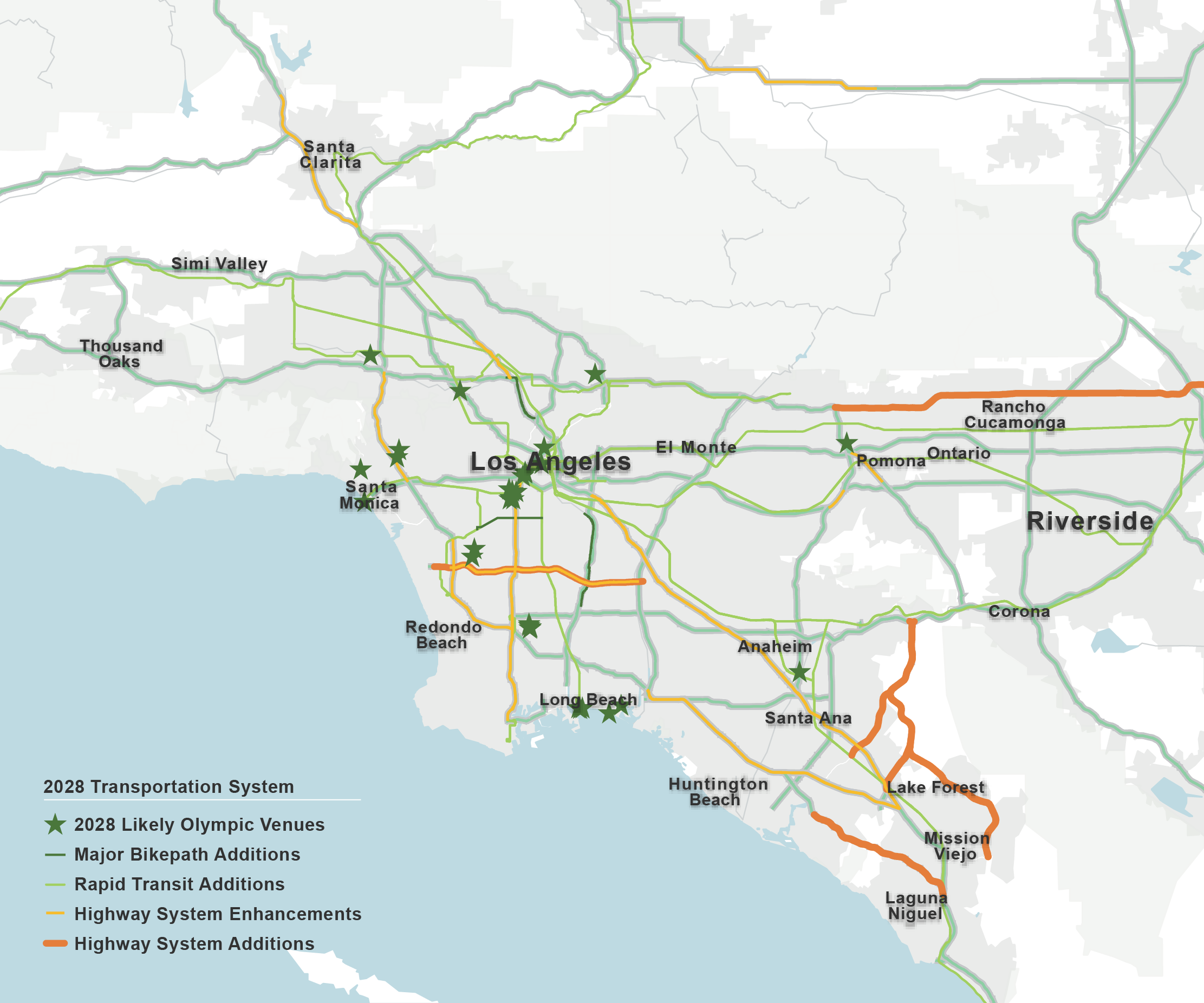 2028 LA transportation system around likely Olympic venues 2028 LA transportation system around likely Olympic venues