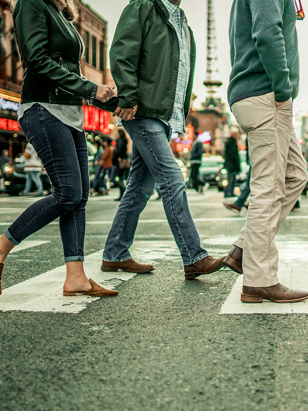 Pedestrian Paradise, or is it Header - post - apr2025 People walking across busy street using crosswalk