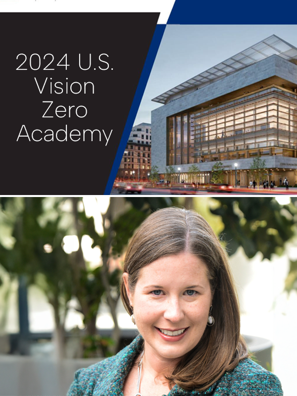 VZ Academy Header - post - April2025 Graphic showing Vision Zero academy graphic and Meghan Mitman's staff photo
