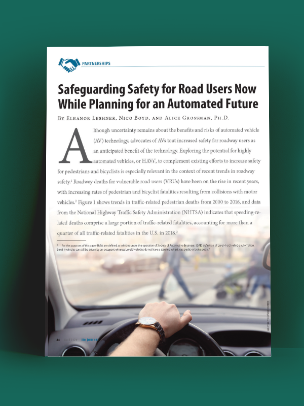 Safeguarding Safety for Road Users Now Report Cover