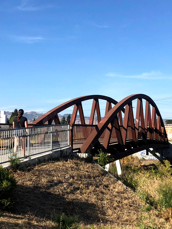 Petaluma_Bridges Header - post - Aug2021 Pedestrian walks across Petaluma Bridge