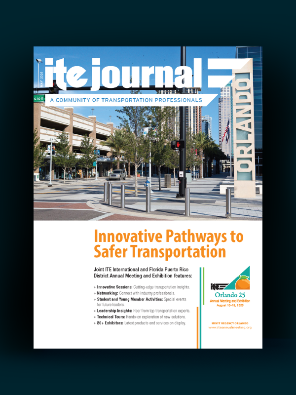 Image of the cover of ITE Journal's August 2025 issue