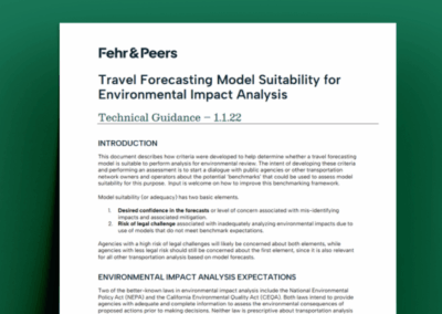 Travel Forecasting Model Suitability for Environmental Impact Analysis