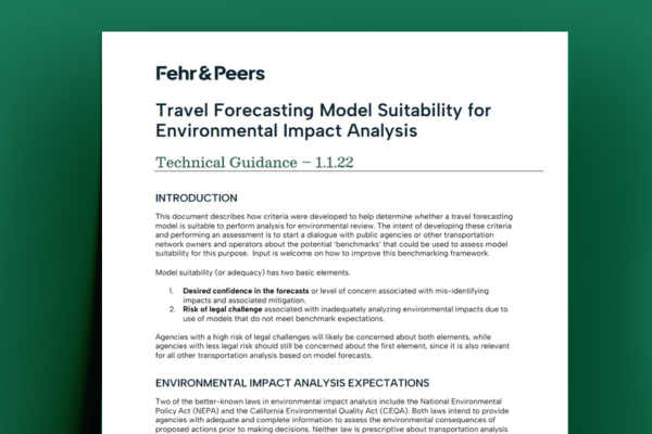 Travel Forecasting Model Suitability for Environmental Impact Analysis