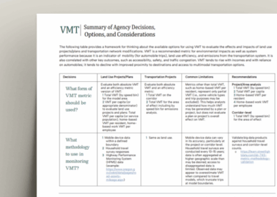 VMT Agency Decision Matrix