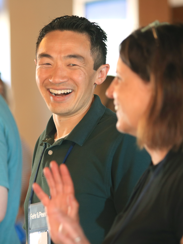 FP staff engage with conference attendee at TRB