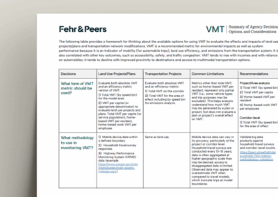 VMT Agency Decision Matrix