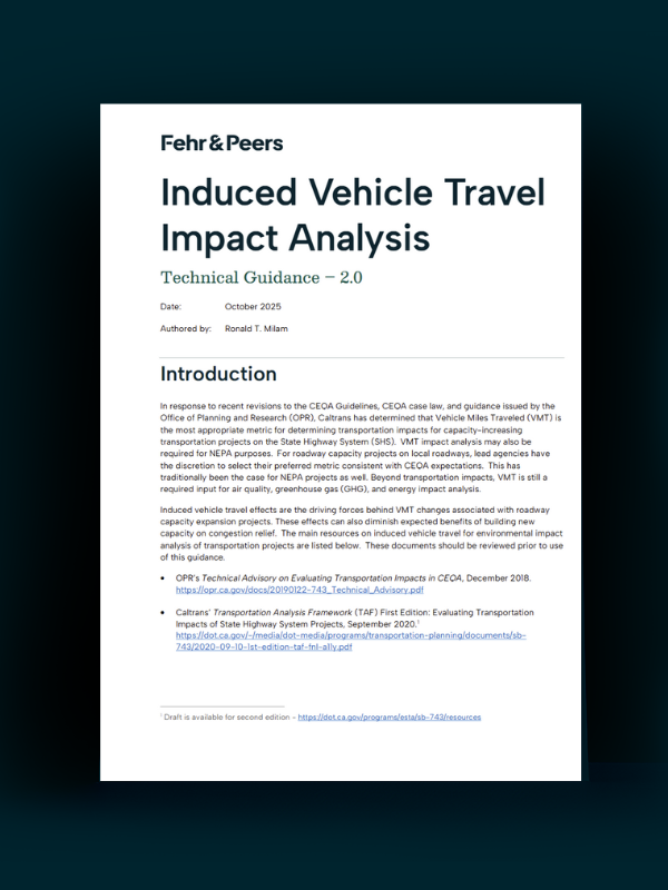 Induced Vehicle Travel Analysis