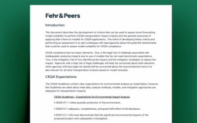 Model Assessment Criteria for CEQA