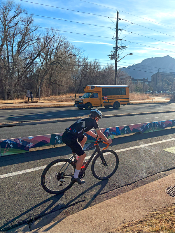 Barriers used for a bike lane in Boulder Colorado