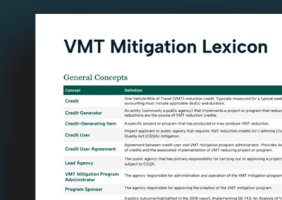 VMT Mitigation Lexicon