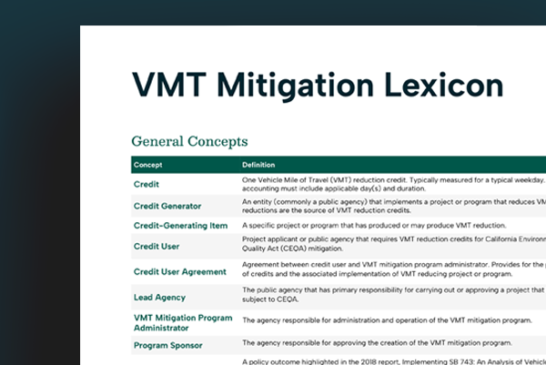 VMT Mitigation Lexicon