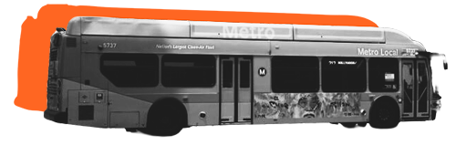 artistic cutout of LA Metro bus animating into the frame