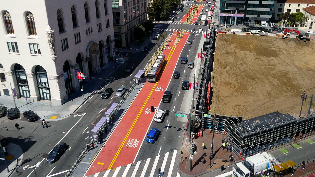 Aerial photo of San Francisco’s Van Ness Improvement Project