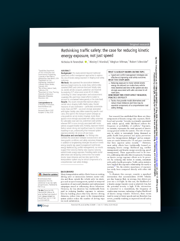 Rethinking Traffic Safety Research Paper 