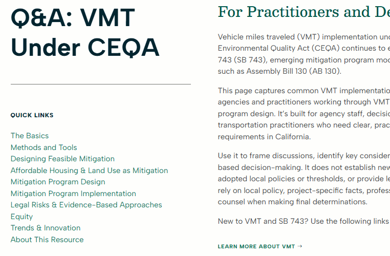 Navigating VMT Under CEQA