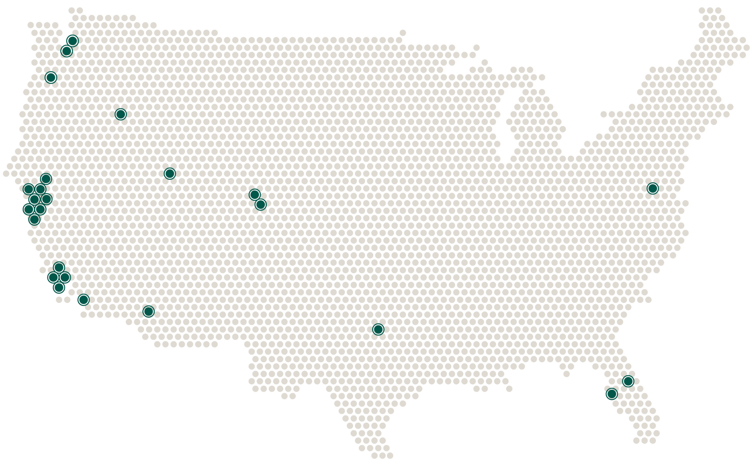 Offices Map - page - July2026 Map of the US showing office locations